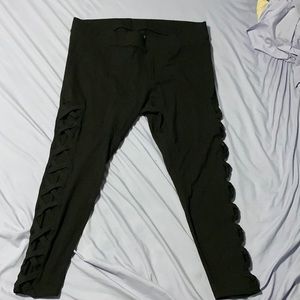 Torrid leggings. Size 3 (22/24) criss cross cutout design w/ mesh layer on legs